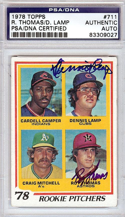Roy Thomas & Dennis Lamp Autographed 1978 Topps Card #711 PSA/DNA #83309027 - RSA