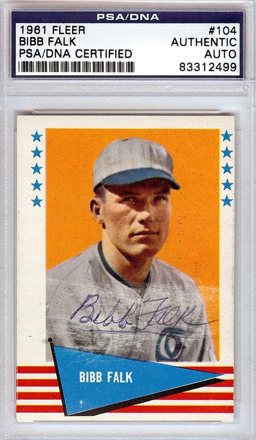 Bibb Falk Autographed 1961 Fleer Card #104 Cleveland Indians PSA/DNA #83312499 - RSA