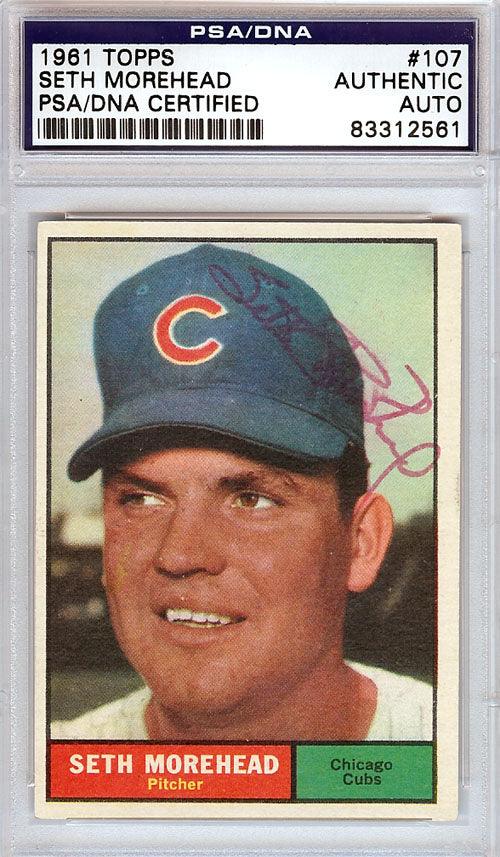 Seth Morehead Autographed 1961 Topps Card #107 Chicago Cubs PSA/DNA #83312561 - RSA