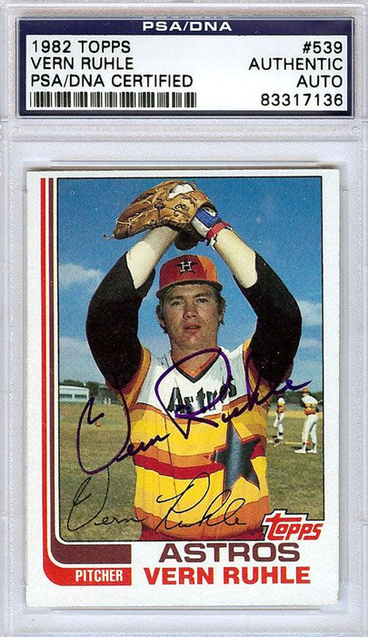 Vern Ruhle Autographed 1982 Topps Card #539 Houston Astros PSA/DNA #83317136 - RSA