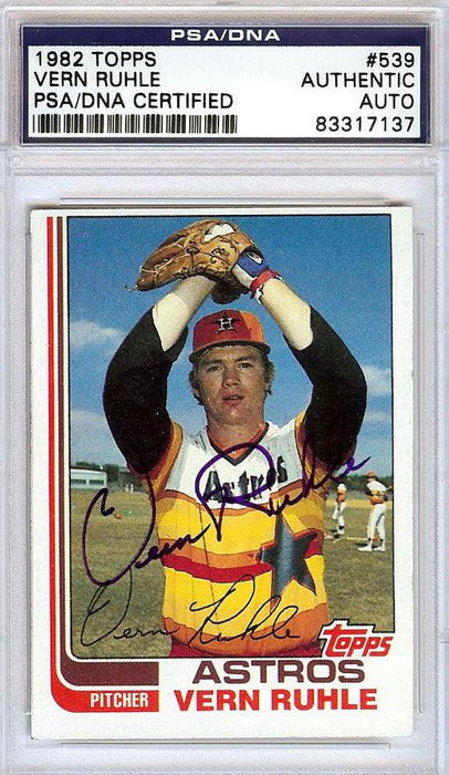 Vern Ruhle Autographed 1982 Topps Card #539 Houston Astros PSA/DNA #83317137 - RSA