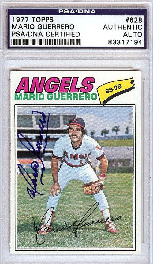 Mario Guerrero Autographed 1977 Topps Card #628 California Angels PSA/DNA #83317194 - RSA