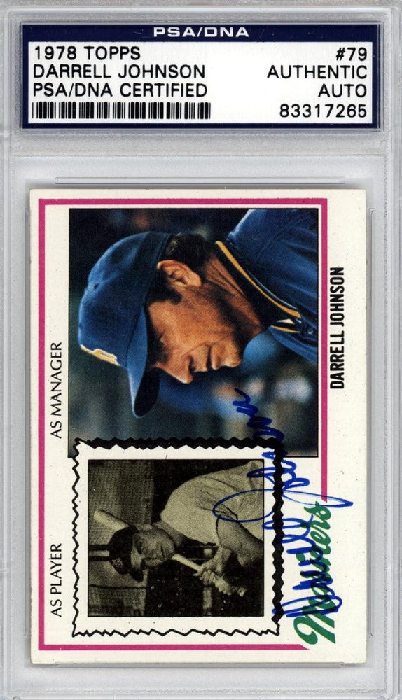 Darrell Johnson Autographed 1978 Topps Card #79 Seattle Mariners PSA/DNA #83317265 - RSA