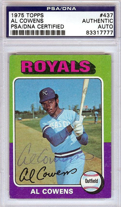 Al Cowens Autographed 1975 Topps Rookie Card #437 Kansas City Royals PSA/DNA #83317777 - RSA