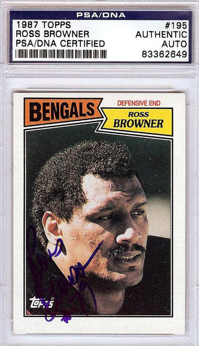 Ross Browner Autographed 1987 Topps Card #195 Cincinnati Bengals PSA/DNA #83362649 - RSA