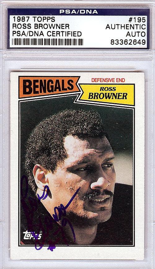 Ross Browner Autographed 1987 Topps Card #195 Cincinnati Bengals PSA/DNA #83362649 - RSA
