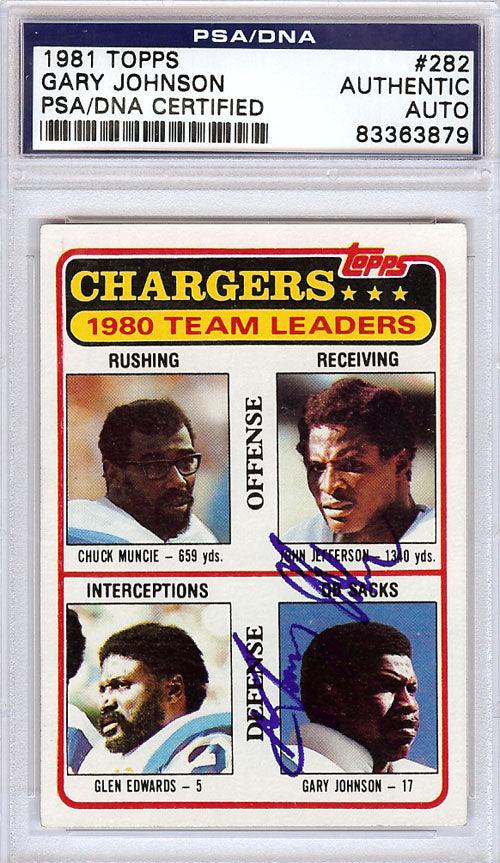 Gary Johnson Autographed 1981 Topps Card #282 San Diego Chargers PSA/DNA #83363879 - RSA