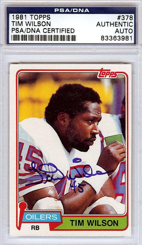 Tim Wilson Autographed 1981 Topps Card #378 Houston Oilers PSA/DNA #83363981 - RSA