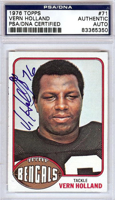 Vern Holland Autographed 1976 Topps Card #71 Cincinnati Bengals PSA/DNA #83365350 - RSA