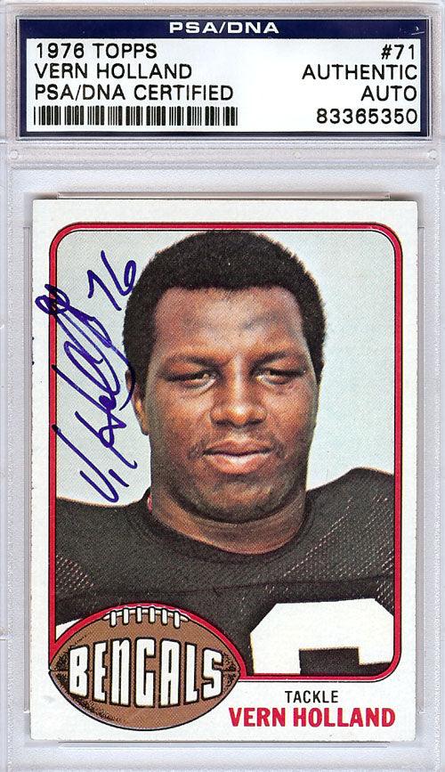 Vern Holland Autographed 1976 Topps Card #71 Cincinnati Bengals PSA/DNA #83365350 - RSA