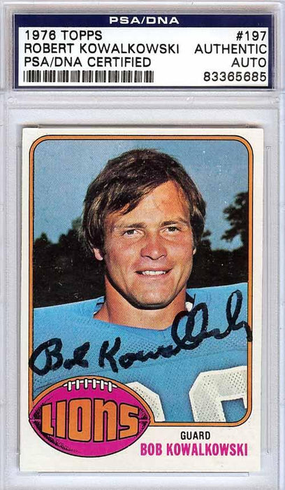 Robert Kowalkowski Autographed 1976 Topps Card #197 Detroit Lions PSA/DNA #83365685 - RSA