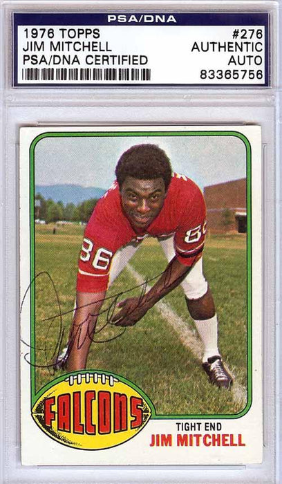 Jim Mitchell Autographed 1976 Topps Card #276 Atlanta Falcons PSA/DNA #83365756 - RSA