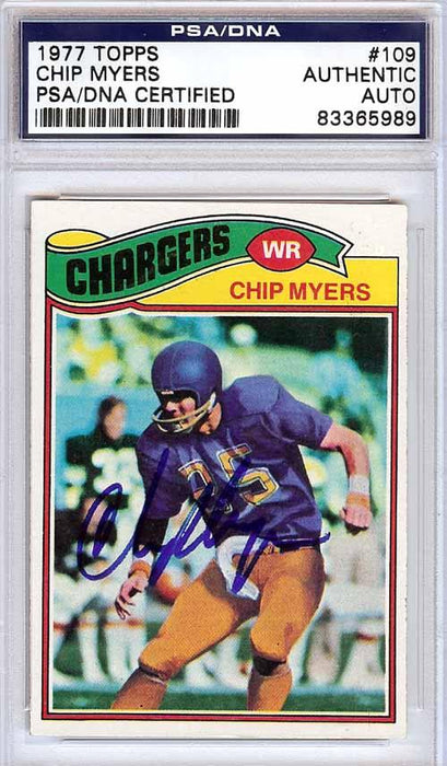 Chip Myers Autographed 1977 Topps Card #109 San Diego Chargers PSA/DNA #83365989 - RSA