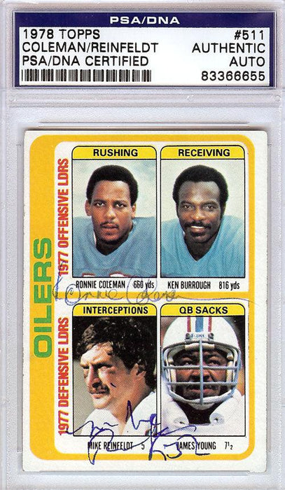 Ronnie Coleman & Mike Reinfeldt Autographed 1978 Topps Card #511 PSA/DNA #83366655 - RSA