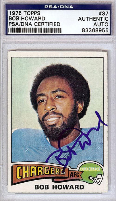 Bob Howard Autographed 1975 Topps Card #37 San Diego Chargers PSA/DNA #83368955 - RSA