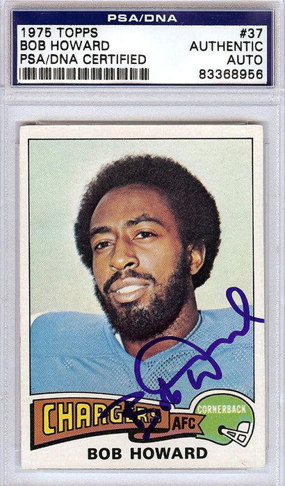 Bob Howard Autographed 1975 Topps Card #37 San Diego Chargers PSA/DNA #83368956 - RSA