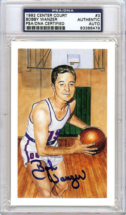 Bobby Wanzer Autographed 1992 Center Court Card #3 Rochester Royals PSA/DNA #83386479 - RSA