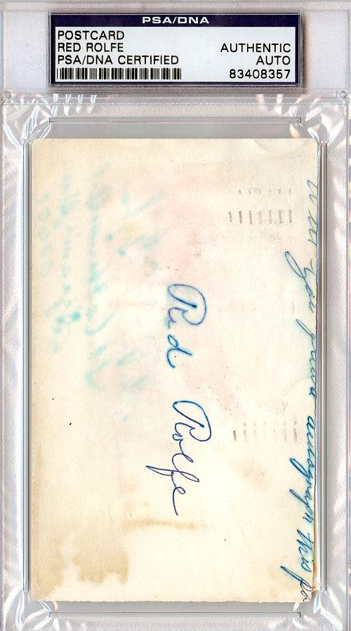 Red Rolfe Autographed 3x5 Index Card New York Yankees PSA/DNA #83408357 - RSA
