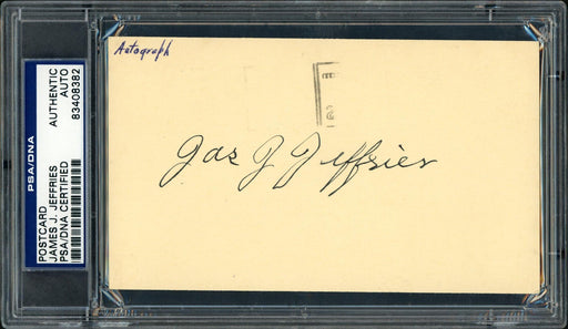 James J. Jeffries Autographed Postcard PSA/DNA #83408382 - RSA