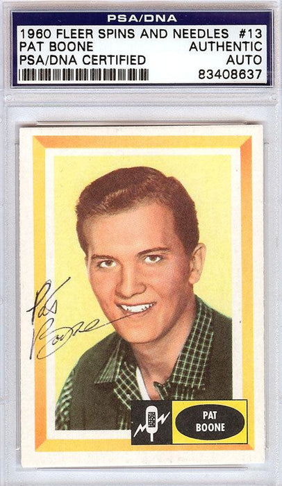 Pat Boone Autographed 1960 Fleer Spins & Needles Card #13 PSA/DNA #83408637 - RSA