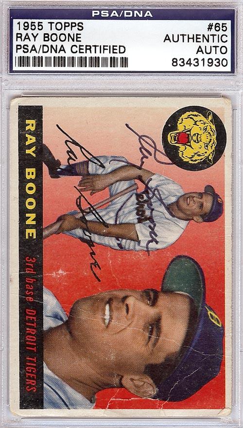 Ray Boone Autographed 1955 Topps Card #65 Detroit Tigers PSA/DNA #83431930 - RSA