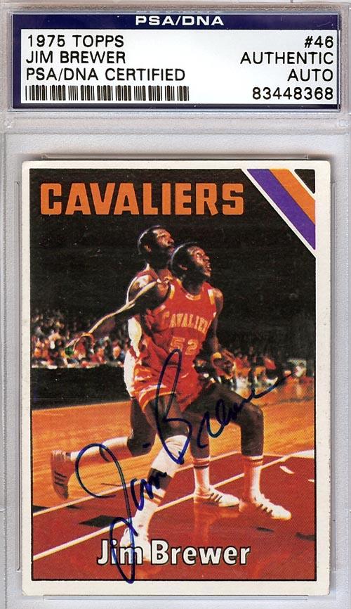 Jim Brewer Autographed 1975 Topps Card #46 Cleveland Cavaliers PSA/DNA #83448368 - RSA