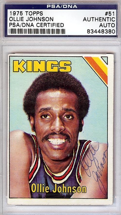 Ollie Johnson Autographed 1975 Topps Card #51 Kansas City Kings PSA/DNA #83448380 - RSA