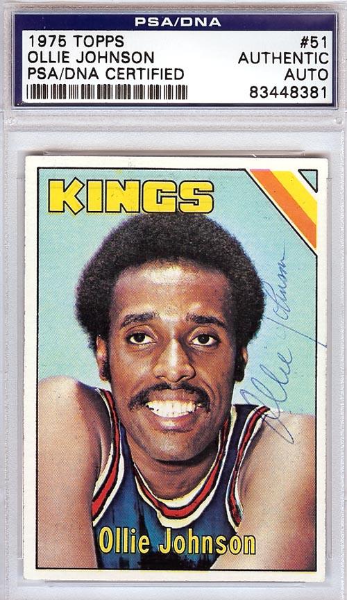 Ollie Johnson Autographed 1975 Topps Card #51 Kansas City Kings PSA/DNA #83448381 - RSA