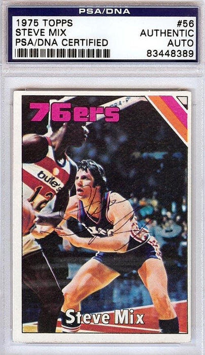 Steve Mix Autographed 1975 Topps Card #56 Philadelphia 76ers PSA/DNA #83448389 - RSA