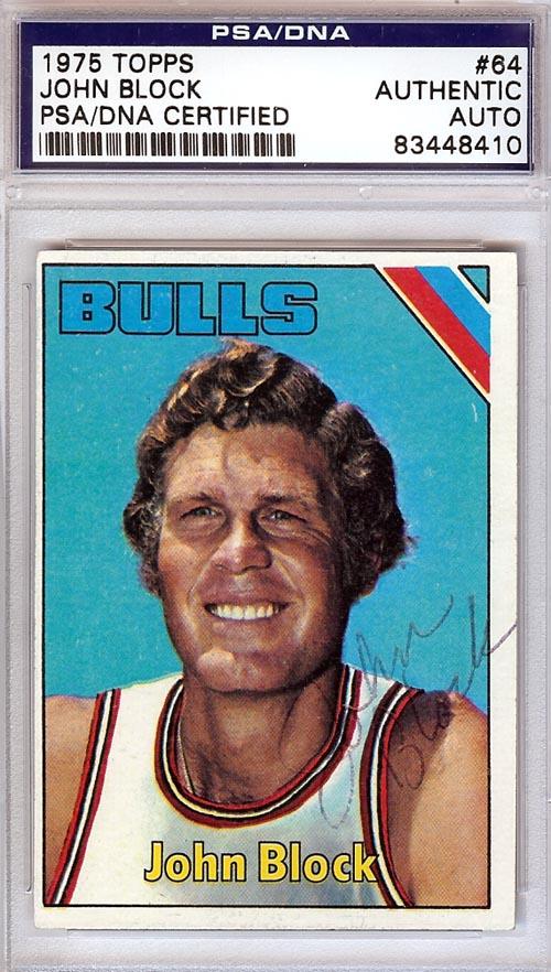 John Block Autographed 1975 Topps Card #64 Chicago Bulls PSA/DNA #83448410 - RSA