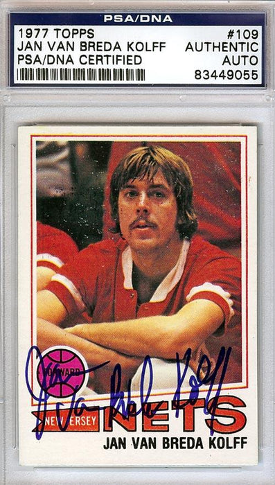 Jan Van Breda Kolff Autographed 1977 Topps Card #109 New Jersey Nets PSA/DNA #83449055 - RSA