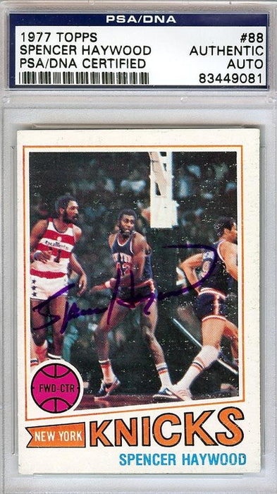 Spencer Haywood Autographed 1977 Topps Card #88 New York Knicks PSA/DNA #83449081 - RSA