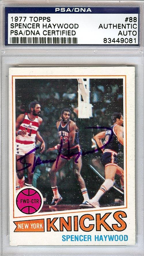 Spencer Haywood Autographed 1977 Topps Card #88 New York Knicks PSA/DNA #83449081 - RSA
