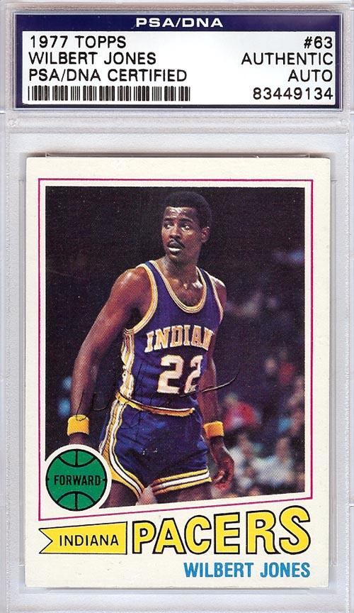 Wilbert Jones Autographed 1977 Topps Card #63 Indiana Pacers PSA/DNA #83449134 - RSA