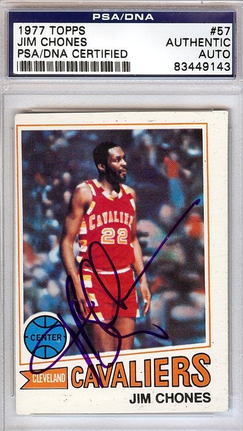 Jim Chones Autographed 1977 Topps Card #57 Cleveland Cavaliers PSA/DNA #83449143 - RSA