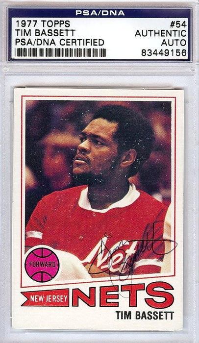 Tim Bassett Autographed 1977 Topps Card #54 New Jersey Nets PSA/DNA #83449156 - RSA