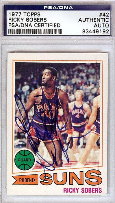Ricky Sobers Autographed 1977 Topps Card #42 Phoenix Suns PSA/DNA #83449192 - RSA