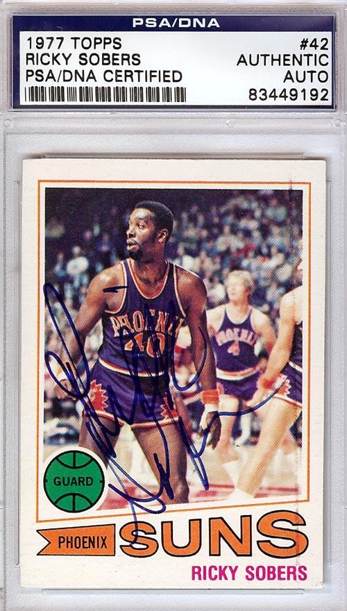 Ricky Sobers Autographed 1977 Topps Card #42 Phoenix Suns PSA/DNA #83449192 - RSA