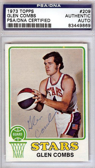 Glen Combs Autographed 1973 Topps Card #209 Utah Stars PSA/DNA #83449869 - RSA