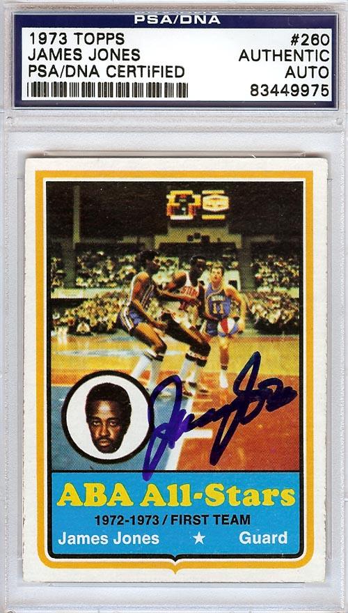 James Jones Autographed 1973 Topps Card #260 Utah Stars PSA/DNA #83449975 - RSA