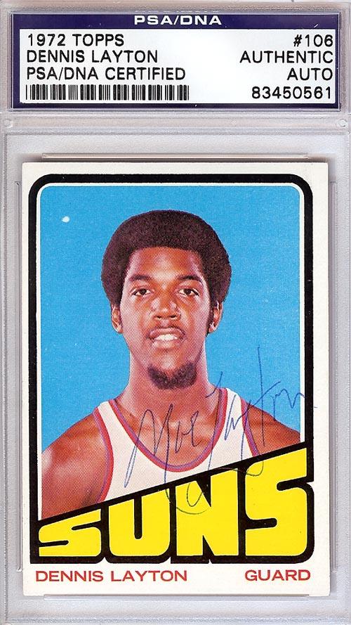 Dennis "Mo" Layton Autographed 1972 Topps Rookie Card #106 Phoenix Suns PSA/DNA #83450561 - RSA