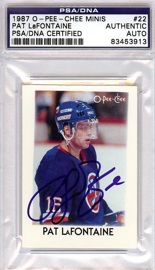 Pat LaFontaine Autographed 1987 O-Pee-Chee Minis Card #22 New York Islanders PSA/DNA #83453913 - RSA