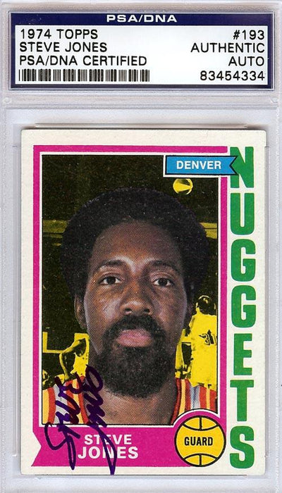 Steve Jones Autographed 1974 Topps Card #193 Denver Nuggets PSA/DNA #83454334 - RSA