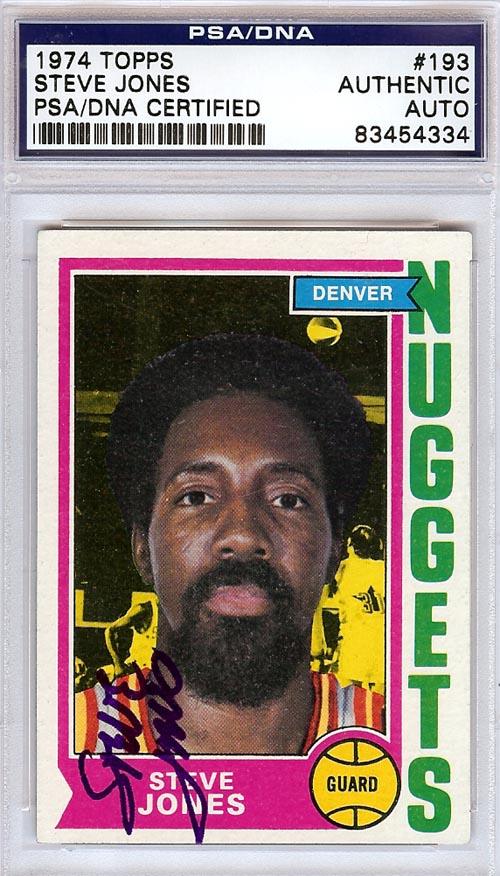 Steve Jones Autographed 1974 Topps Card #193 Denver Nuggets PSA/DNA #83454334 - RSA