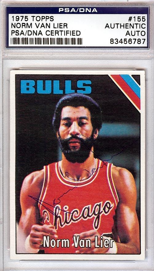 Norm Van Lier Autographed 1975 Topps Card #155 Chicago Bulls PSA/DNA #83456787 - RSA