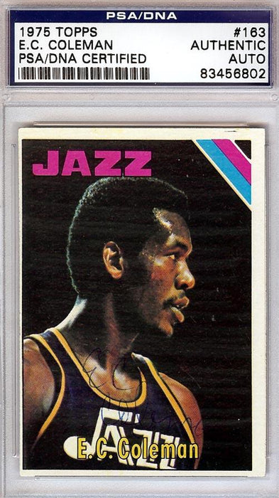 E.C. Coleman Autographed 1975 Topps Card #163 New Orleans Jazz PSA/DNA #83456802 - RSA