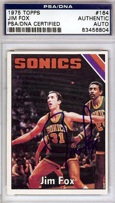 Jim Fox Autographed 1975 Topps Card #164 Seattle Sonics PSA/DNA #83456804 - RSA