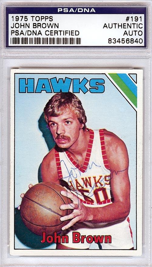 John Brown Autographed 1975 Topps Card #191 Atlanta Hawks PSA/DNA #83456840 - RSA
