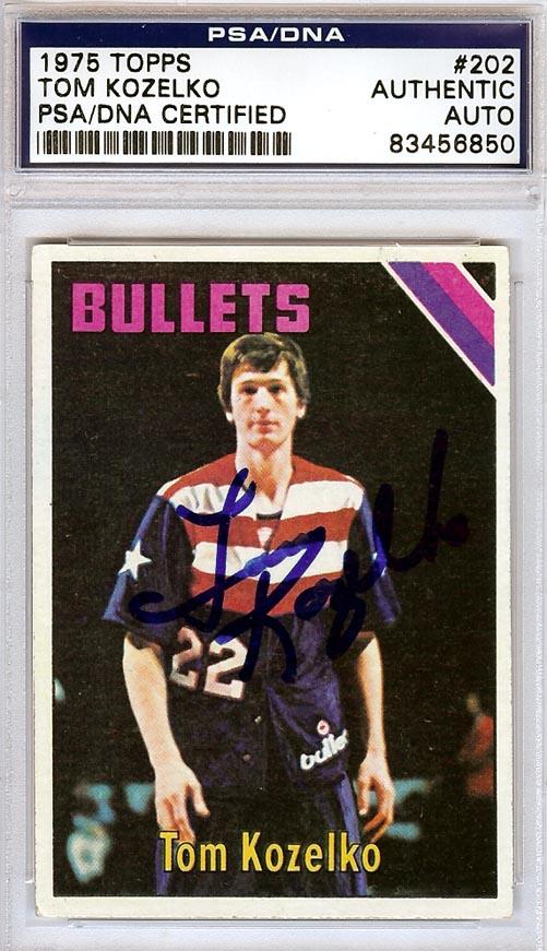 Tom Kozelko Autographed 1975 Topps Card #202 Washington Bullets PSA/DNA #83456850 - RSA