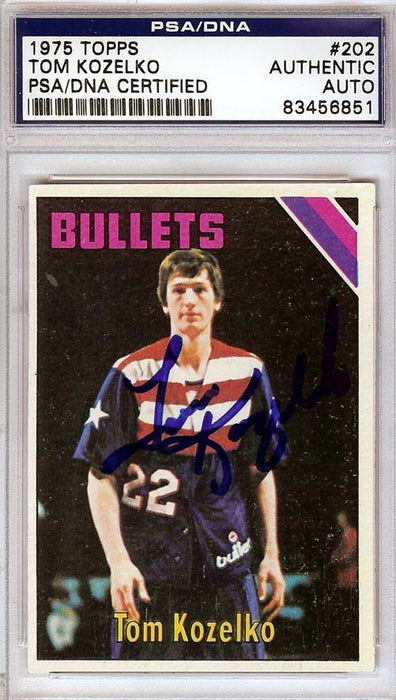 Tom Kozelko Autographed 1975 Topps Card #202 Washington Bullets PSA/DNA #83456851 - RSA